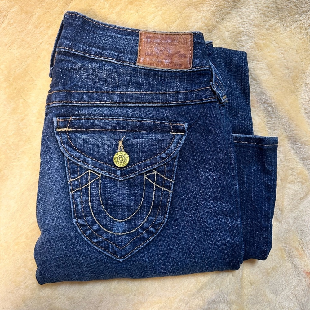 true religion dark wash denim size 28